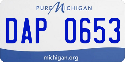 MI license plate DAP0653