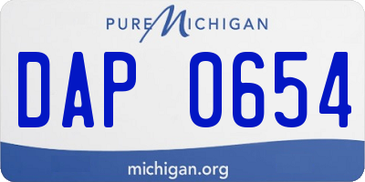 MI license plate DAP0654