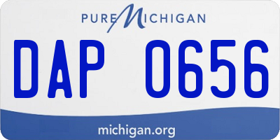 MI license plate DAP0656