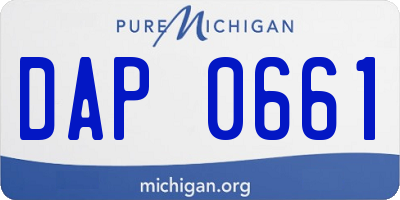 MI license plate DAP0661