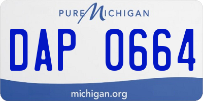 MI license plate DAP0664