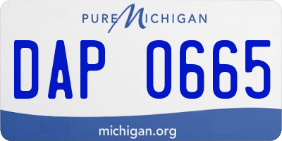 MI license plate DAP0665