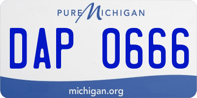 MI license plate DAP0666
