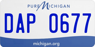 MI license plate DAP0677