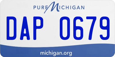 MI license plate DAP0679