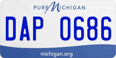 MI license plate DAP0686