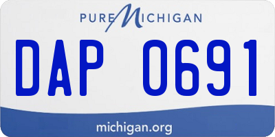 MI license plate DAP0691