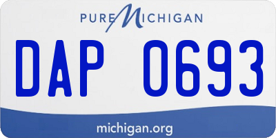 MI license plate DAP0693