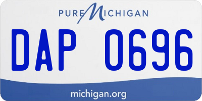 MI license plate DAP0696