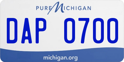 MI license plate DAP0700