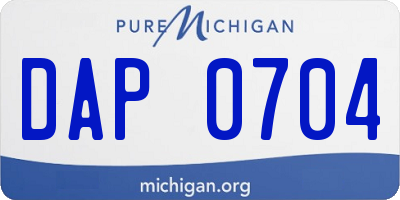 MI license plate DAP0704