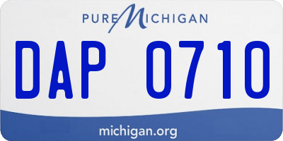 MI license plate DAP0710