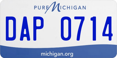 MI license plate DAP0714
