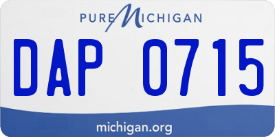 MI license plate DAP0715
