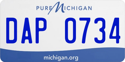 MI license plate DAP0734