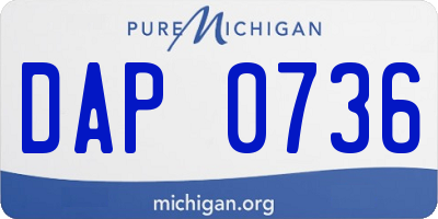 MI license plate DAP0736