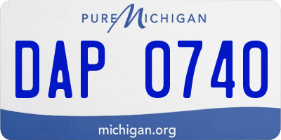 MI license plate DAP0740