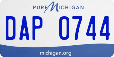 MI license plate DAP0744