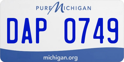 MI license plate DAP0749