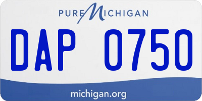 MI license plate DAP0750