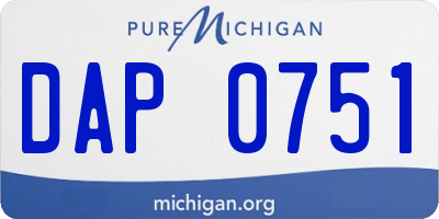 MI license plate DAP0751