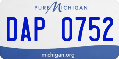 MI license plate DAP0752