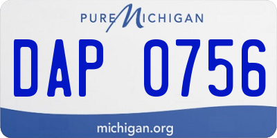 MI license plate DAP0756