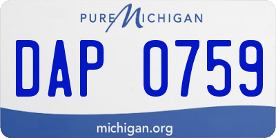 MI license plate DAP0759