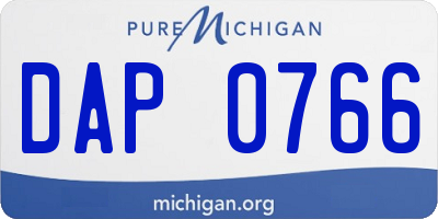 MI license plate DAP0766