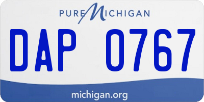 MI license plate DAP0767