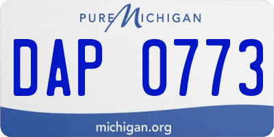 MI license plate DAP0773