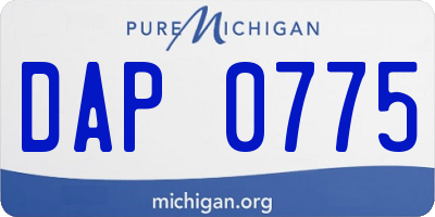 MI license plate DAP0775