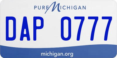 MI license plate DAP0777
