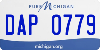 MI license plate DAP0779