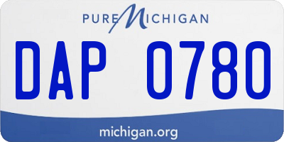 MI license plate DAP0780