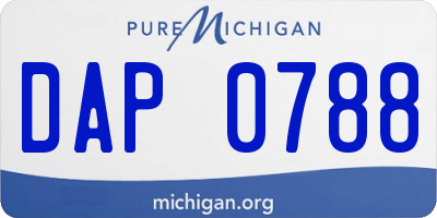 MI license plate DAP0788