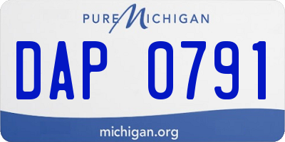 MI license plate DAP0791
