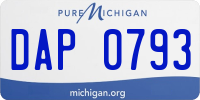 MI license plate DAP0793