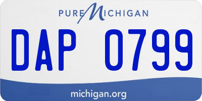 MI license plate DAP0799