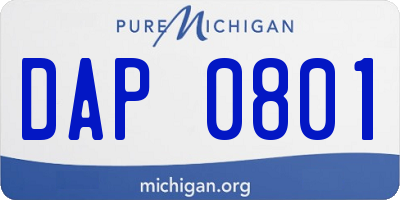 MI license plate DAP0801
