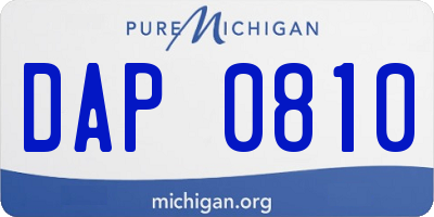 MI license plate DAP0810