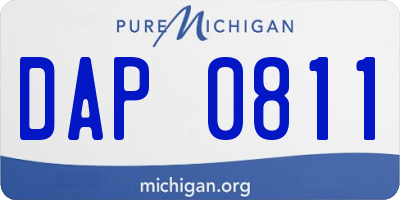 MI license plate DAP0811