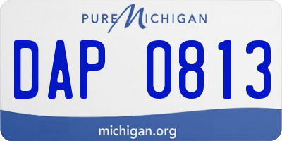 MI license plate DAP0813
