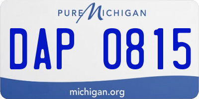 MI license plate DAP0815