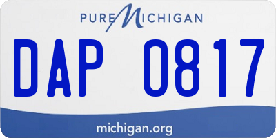 MI license plate DAP0817