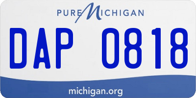 MI license plate DAP0818