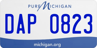 MI license plate DAP0823