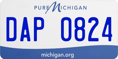MI license plate DAP0824