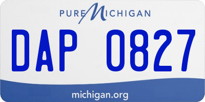 MI license plate DAP0827