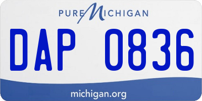 MI license plate DAP0836